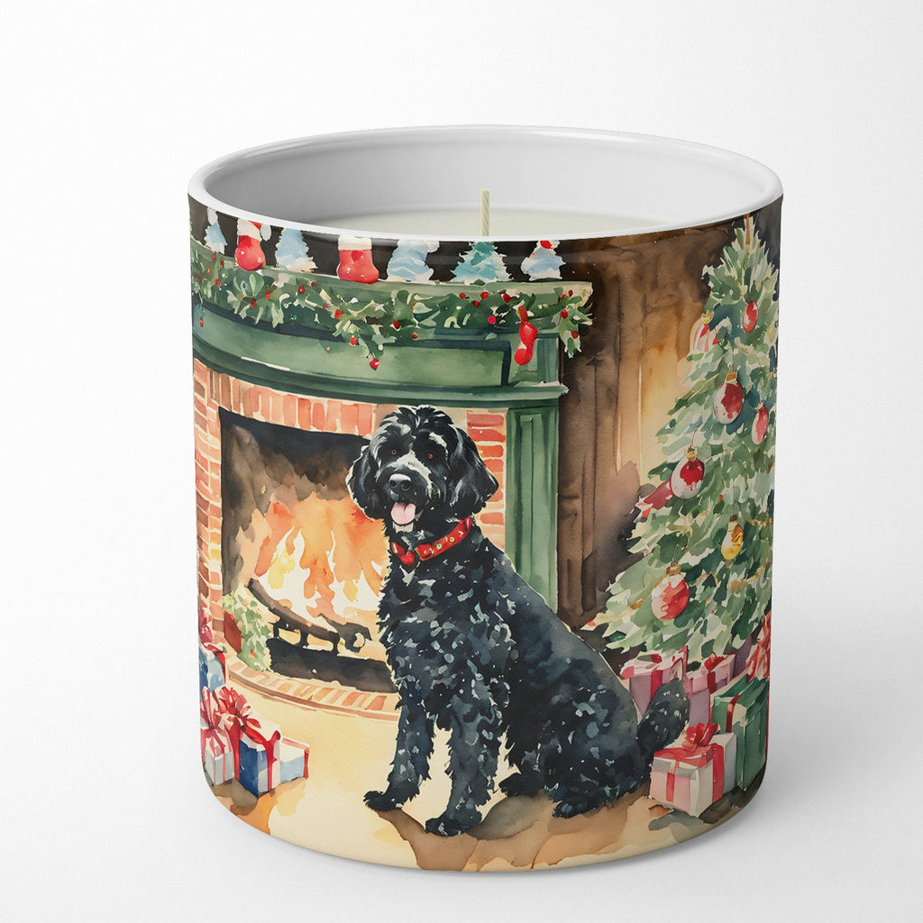 Portuguese Water Dog Cozy Christmas Decorative Soy Candle Nature Soy Wax Essential Oil Home Decor Ideal for Bedroom Kitchen Bath Office Gift, 10 oz