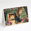 Portuguese Water Dog Cozy Christmas Greeting Cards Pack of 8 Blank Cards with Envelopes Whimsical A7 Size 5x7