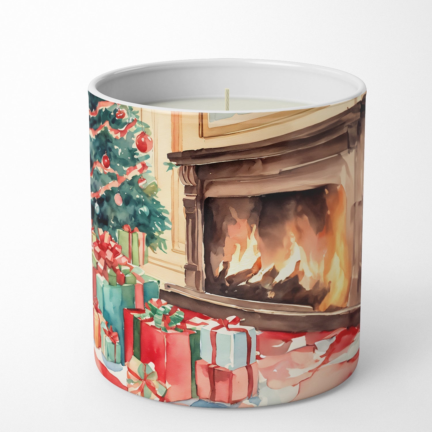 Portuguese Water Dog Cozy Christmas Decorative Soy Candle Nature Soy Wax Essential Oil Home Decor Ideal for Bedroom Kitchen Bath Office Gift, 10 oz