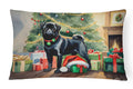 Pug Cozy Christmas Decorative Throw Pillow 12x16 Indoor Outdoor Accent Cushion, Fabric Cover with Insert for Sofa, Bed, Porch & Living Room