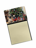 Pug Cozy Christmas Watercolor Sticky Note Holder Refillable Dispenser Desk Accessory 3x3 Pad Gift