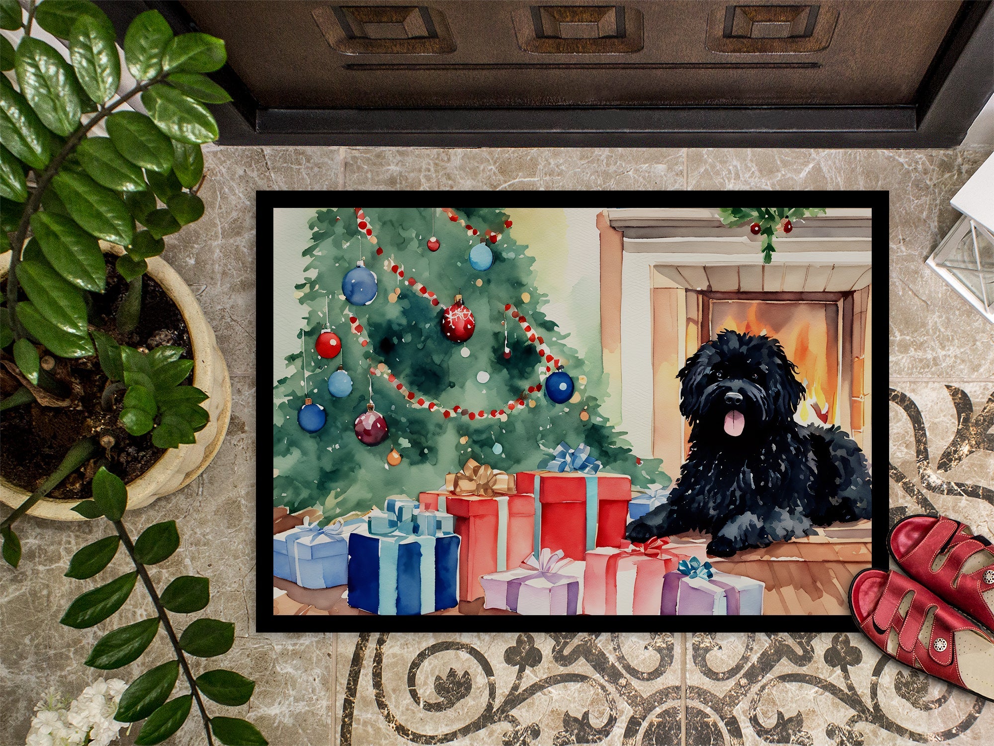 Puli Cozy Christmas Doormat Indoor Outdoor 24H X 36W Front Door Mat Rugs for Entryway, Non Slip Washable Low Pile,