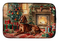 Redbone Coonhound Cozy Christmas Dish Drying Mat Absorbent Dish Drying Mat Pad for Kitchen Counter Dish Drainer Mat for Countertop, 14 x 21", Multicolor