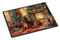 Redbone Coonhound Cozy Christmas Doormat Indoor Outdoor 18H X 27W Front Door Mat Rugs for Entryway, Non Slip Washable