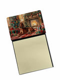 Redbone Coonhound Cozy Christmas Watercolor Sticky Note Holder Refillable Dispenser Desk Accessory 3x3 Pad Gift