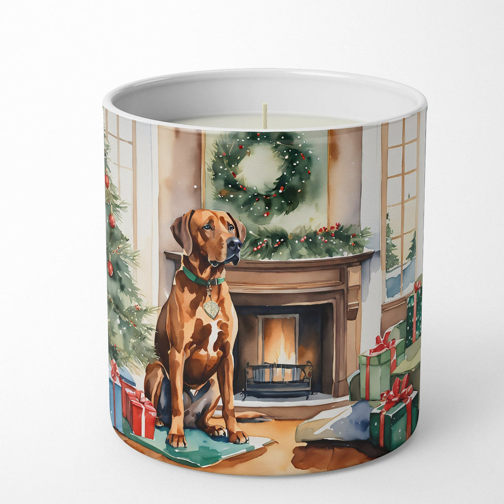 Rhodesian Ridgeback Cozy Christmas Decorative Soy Candle Nature Soy Wax Essential Oil Home Decor Ideal for Bedroom Kitchen Bath Office Gift, 10 oz