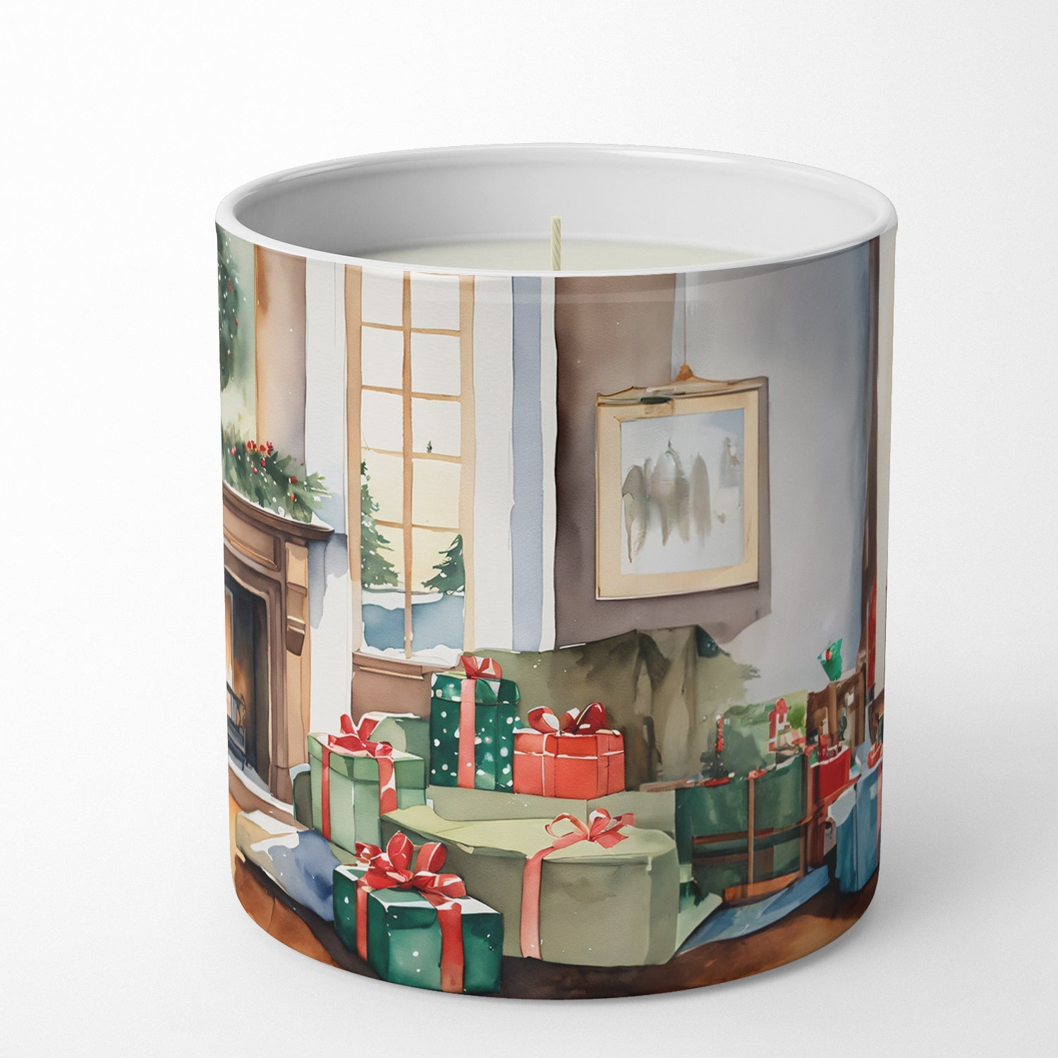 Rhodesian Ridgeback Cozy Christmas Decorative Soy Candle Nature Soy Wax Essential Oil Home Decor Ideal for Bedroom Kitchen Bath Office Gift, 10 oz