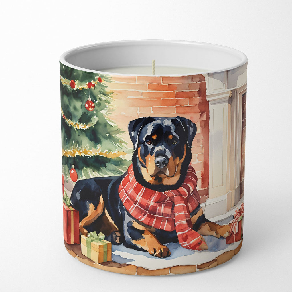 Rottweiler Cozy Christmas Decorative Soy Candle Nature Soy Wax Essential Oil Home Decor Ideal for Bedroom Kitchen Bath Office Gift, 10 oz