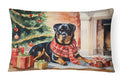Rottweiler Cozy Christmas Decorative Throw Pillow 12x16 Indoor Outdoor Accent Cushion, Fabric Cover with Insert for Sofa, Bed, Porch & Living Room
