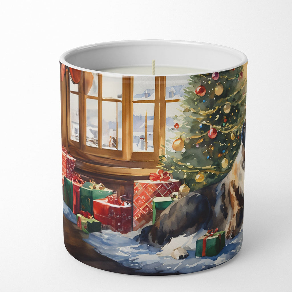 Saint Bernard Cozy Christmas Decorative Soy Candle Nature Soy Wax Essential Oil Home Decor Ideal for Bedroom Kitchen Bath Office Gift, 10 oz