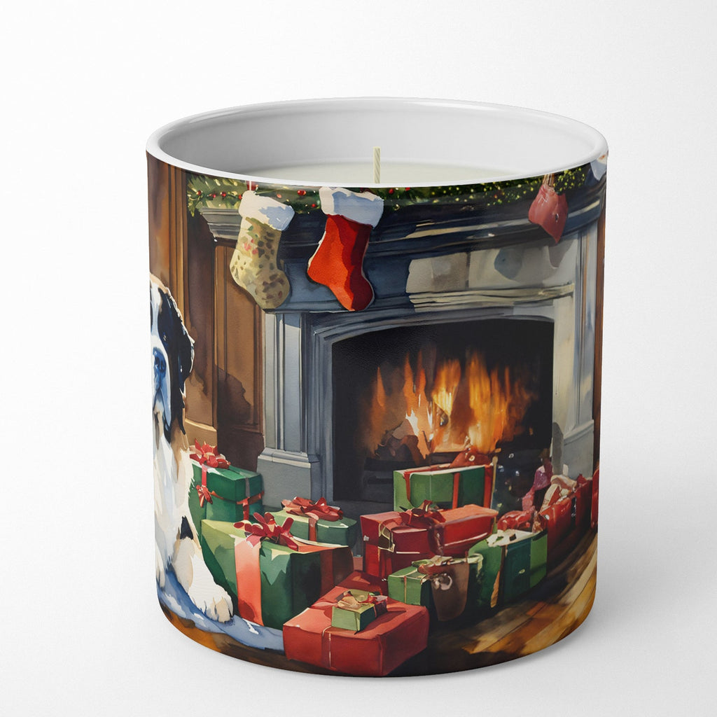 Saint Bernard Cozy Christmas Decorative Soy Candle Nature Soy Wax Essential Oil Home Decor Ideal for Bedroom Kitchen Bath Office Gift, 10 oz