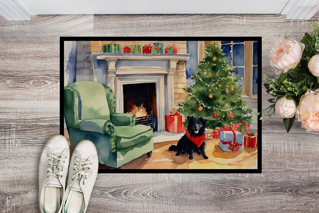 Schipperke Cozy Christmas Doormat Indoor Outdoor 18H X 27W Front Door Mat Rugs for Entryway, Non Slip Washable