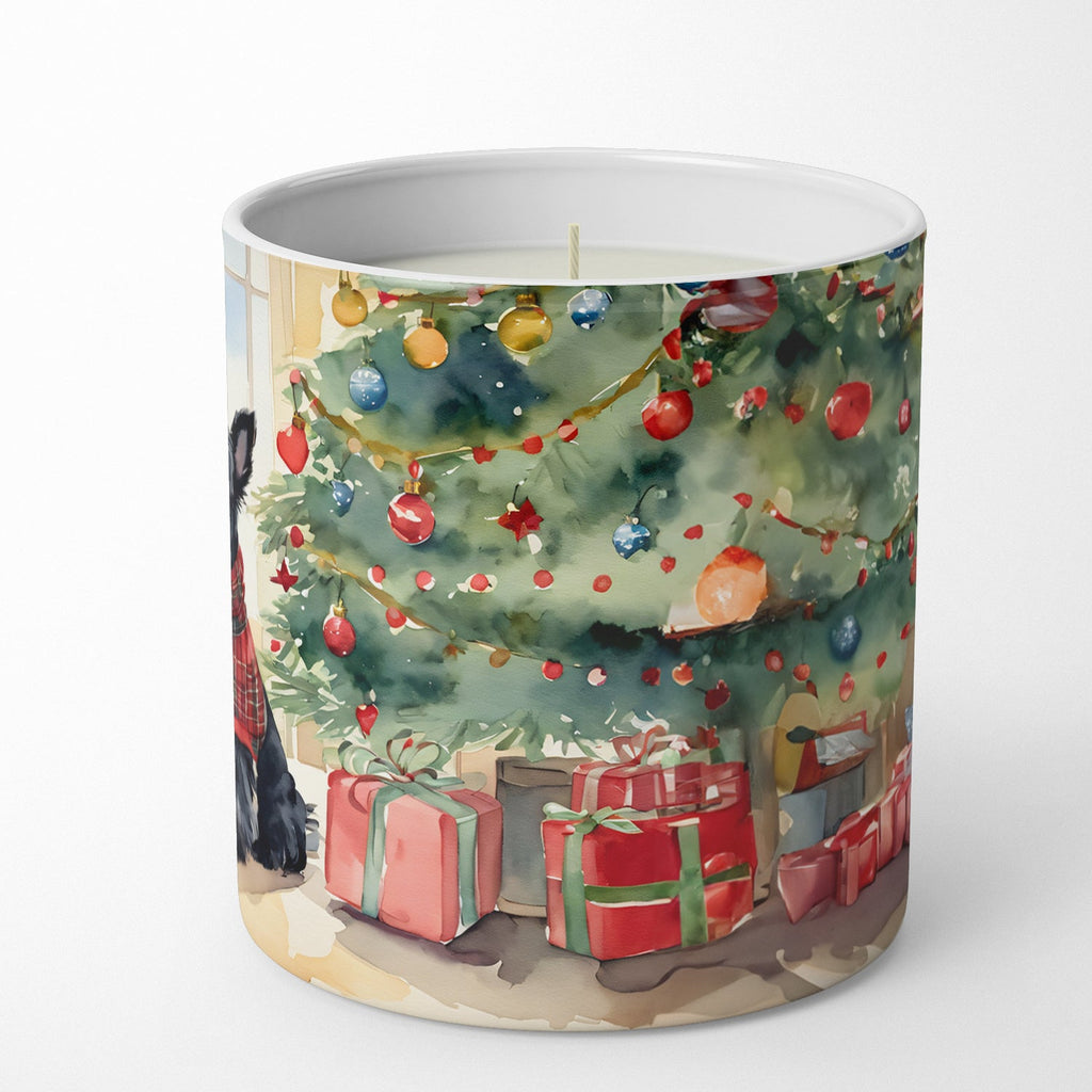 Scottish Terrier Cozy Christmas Decorative Soy Candle Nature Soy Wax Essential Oil Home Decor Ideal for Bedroom Kitchen Bath Office Gift, 10 oz