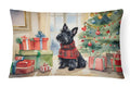 Scottish Terrier Cozy Christmas Decorative Throw Pillow 12x16 Indoor Outdoor Accent Cushion, Fabric Cover with Insert for Sofa, Bed, Porch & Living Room