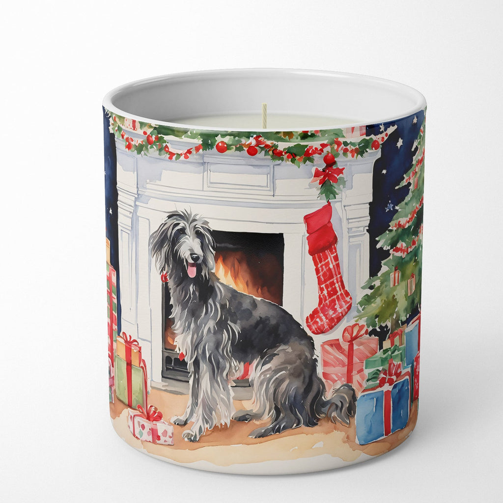 Scottish Deerhound Cozy Christmas Decorative Soy Candle Nature Soy Wax Essential Oil Home Decor Ideal for Bedroom Kitchen Bath Office Gift, 10 oz