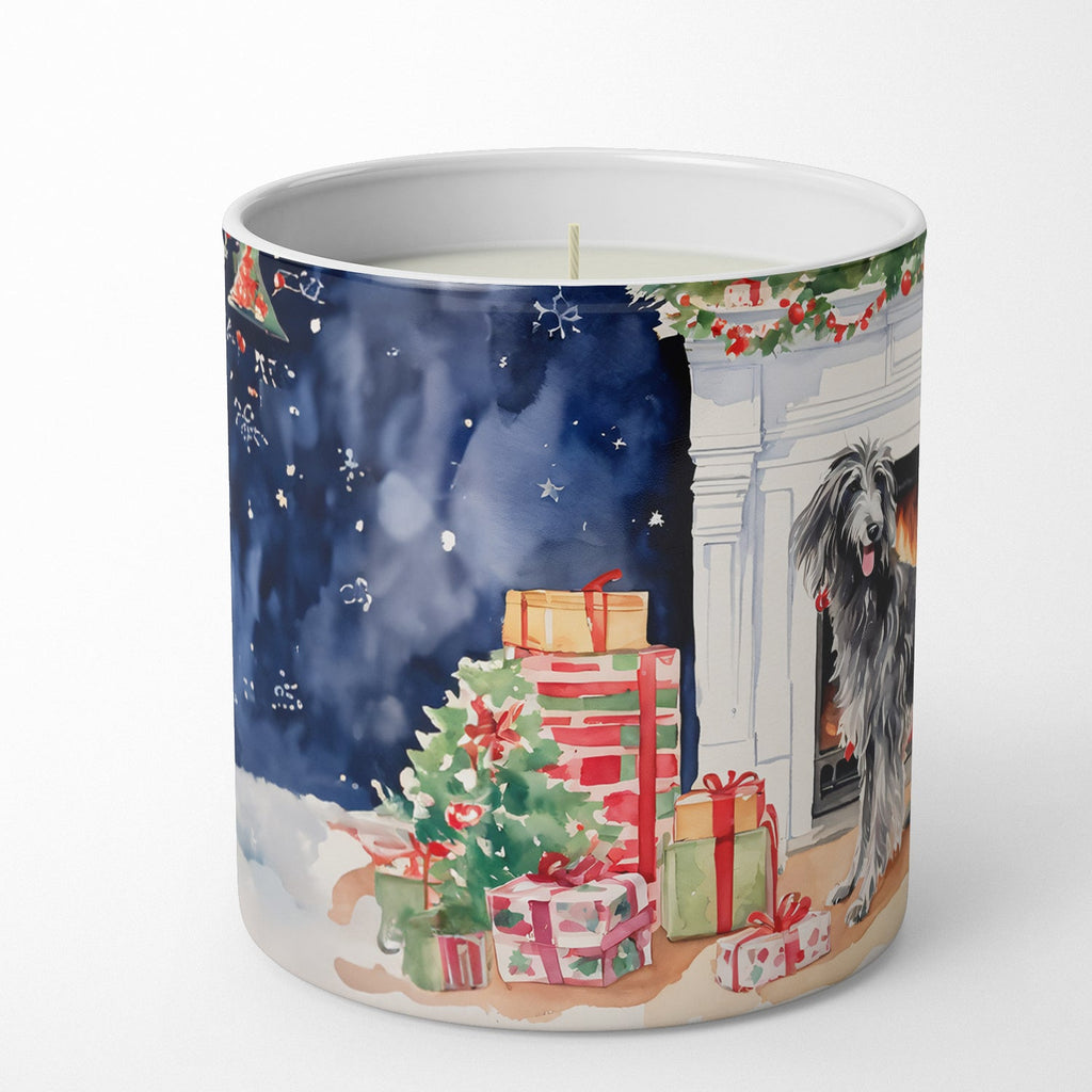 Scottish Deerhound Cozy Christmas Decorative Soy Candle Nature Soy Wax Essential Oil Home Decor Ideal for Bedroom Kitchen Bath Office Gift, 10 oz