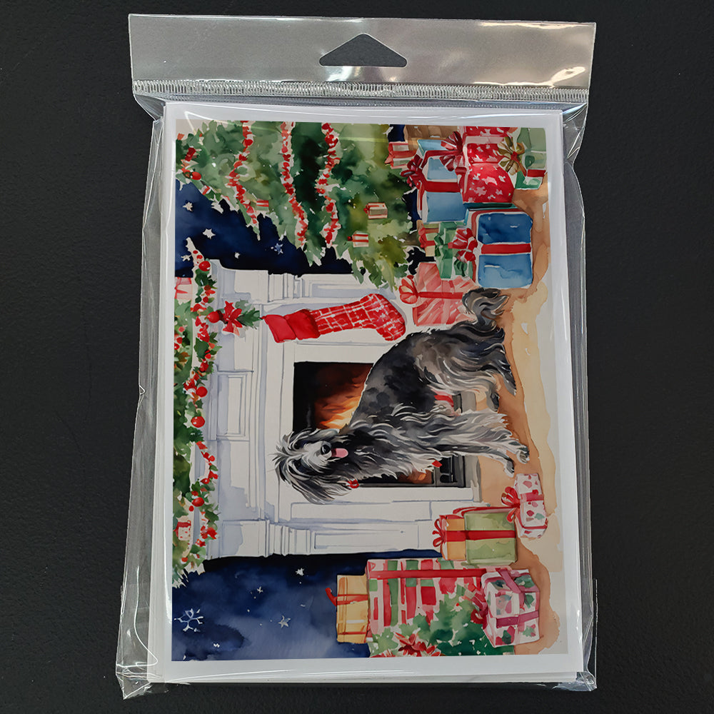 Scottish Deerhound Cozy Christmas Greeting Cards Pack of 8 Blank Cards with Envelopes Whimsical A7 Size 5x7