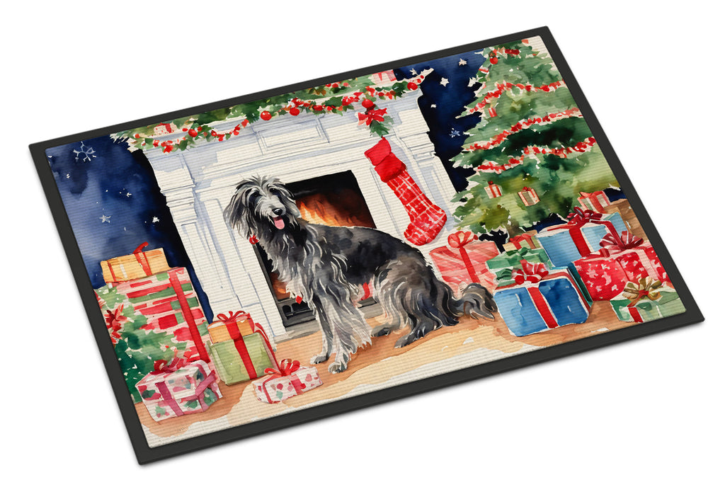 Scottish Deerhound Cozy Christmas Doormat Indoor Outdoor 24H X 36W Front Door Mat Rugs for Entryway, Non Slip Washable Low Pile,
