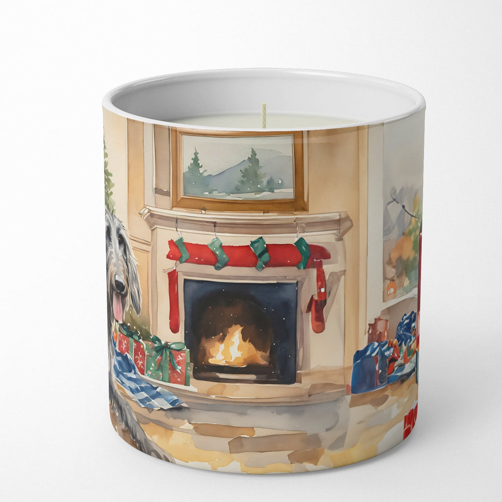 Scottish Deerhound Cozy Christmas Decorative Soy Candle Nature Soy Wax Essential Oil Home Decor Ideal for Bedroom Kitchen Bath Office Gift, 10 oz