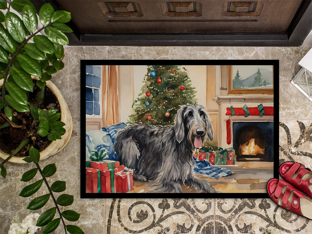 Scottish Deerhound Cozy Christmas Doormat Indoor Outdoor 24H X 36W Front Door Mat Rugs for Entryway, Non Slip Washable Low Pile,