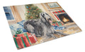 Scottish Deerhound Cozy Christmas Cutting Board Tempered Glass Kitchen Cutting Surface, Heat Resistant Chopping, Non-Slip Feet, Food Prep & Serving