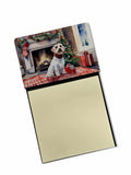 Sealyham Terrier Cozy Christmas Watercolor Sticky Note Holder Refillable Dispenser Desk Accessory 3x3 Pad Gift