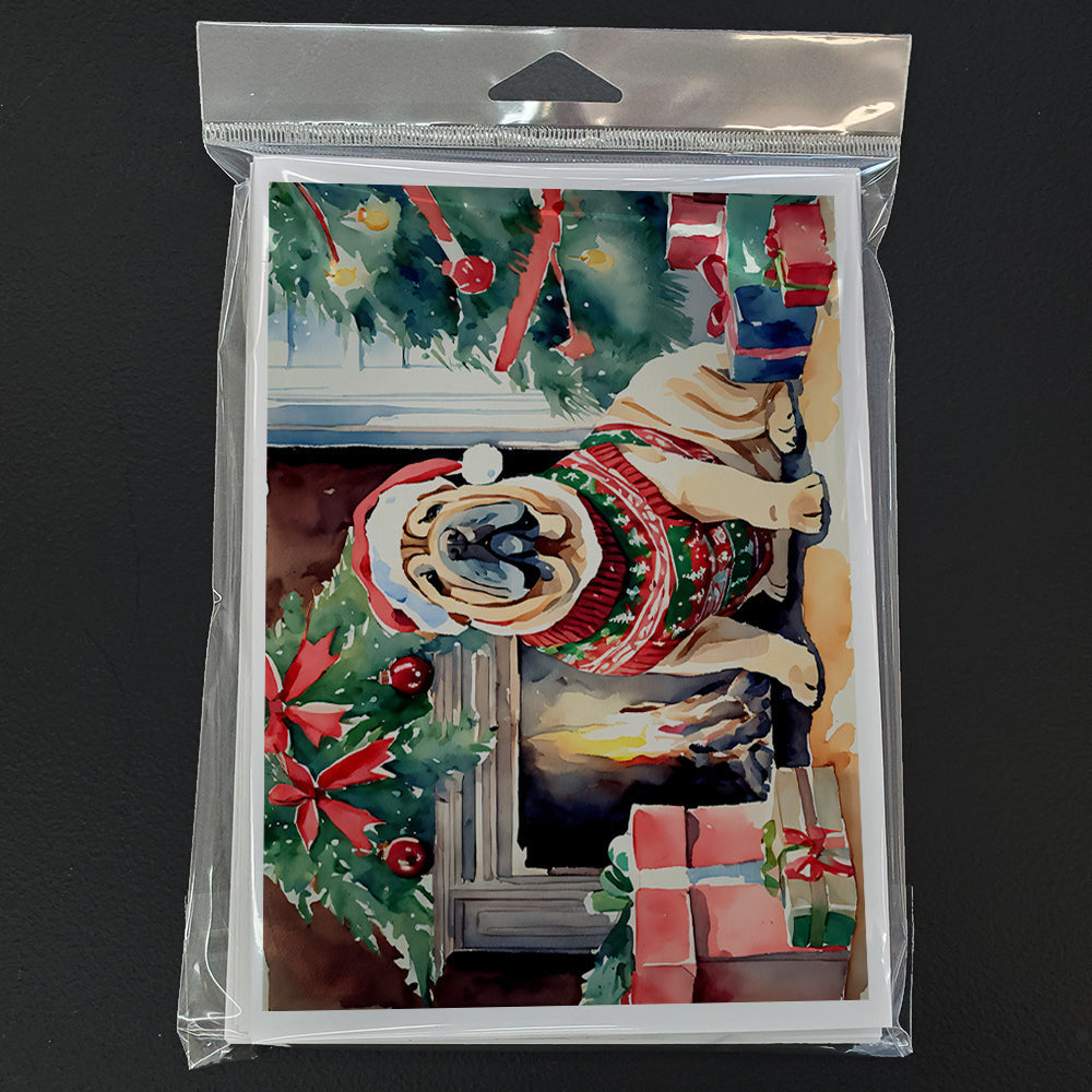 Shar Pei Cozy Christmas Greeting Cards Pack of 8 Blank Cards with Envelopes Whimsical A7 Size 5x7