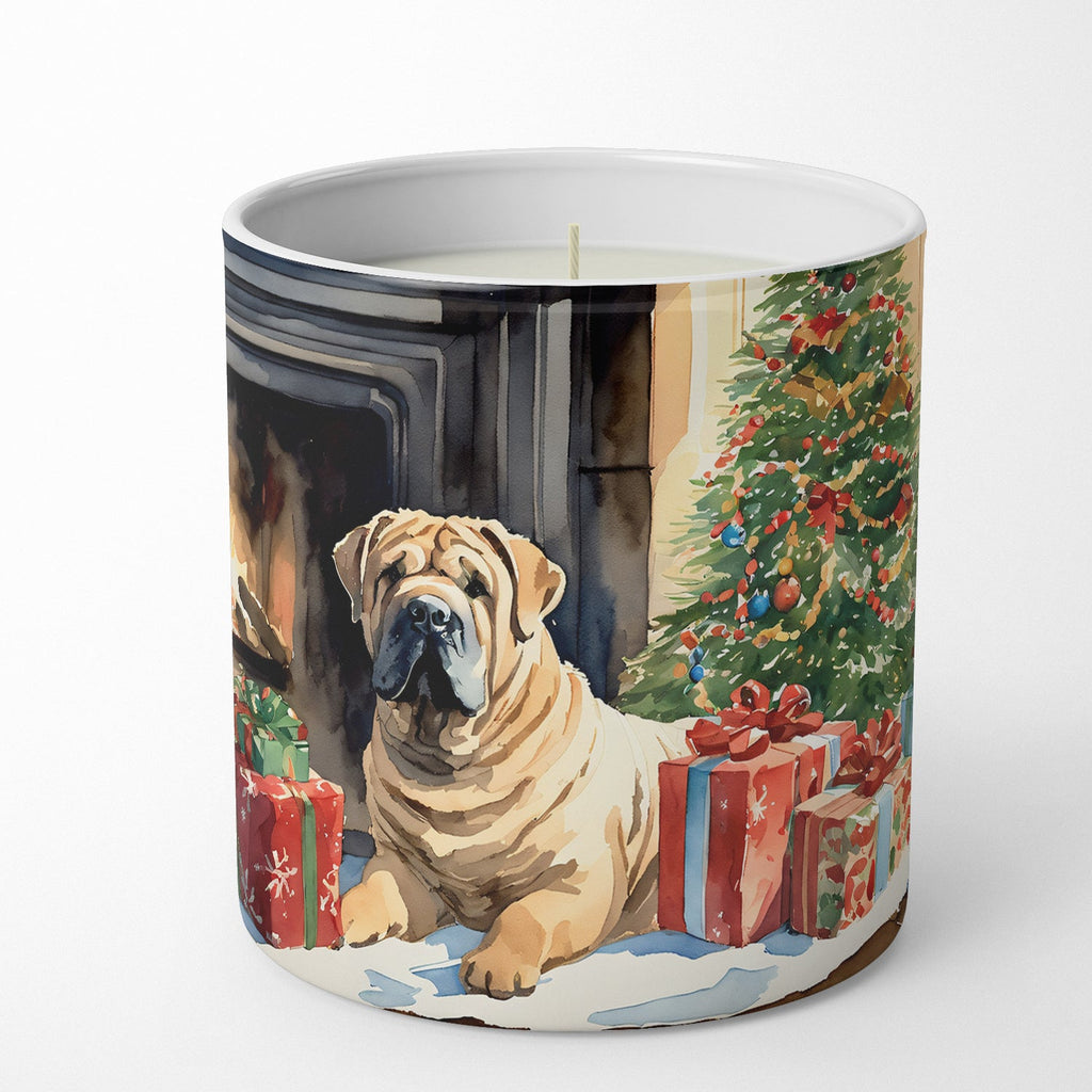 Shar Pei Cozy Christmas Decorative Soy Candle Nature Soy Wax Essential Oil Home Decor Ideal for Bedroom Kitchen Bath Office Gift, 10 oz