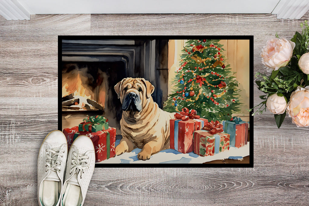Shar Pei Cozy Christmas Doormat Indoor Outdoor 24H X 36W Front Door Mat Rugs for Entryway, Non Slip Washable Low Pile,