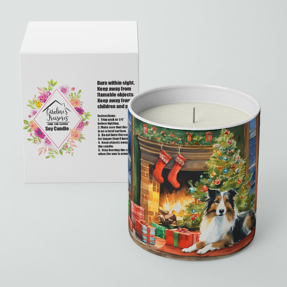 Sheltie Cozy Christmas Decorative Soy Candle Nature Soy Wax Essential Oil Home Decor Ideal for Bedroom Kitchen Bath Office Gift, 10 oz