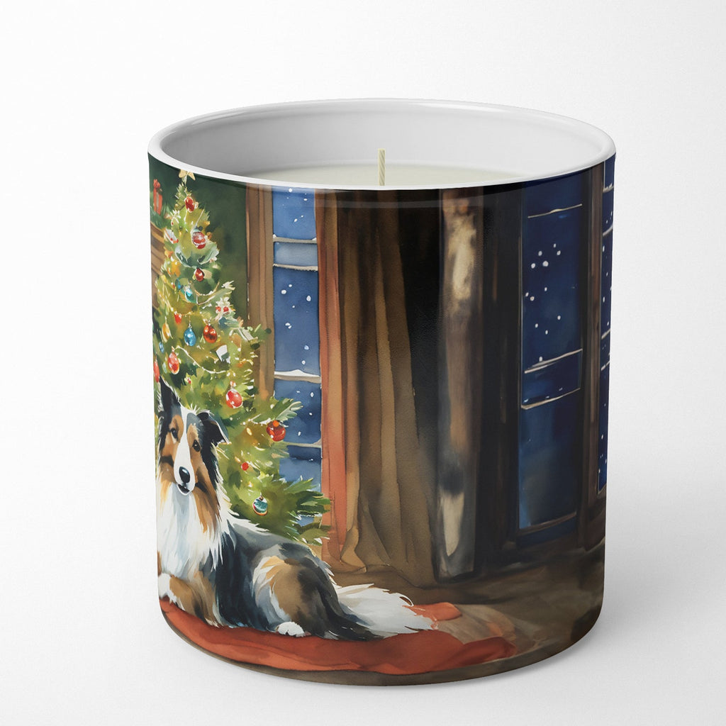 Sheltie Cozy Christmas Decorative Soy Candle Nature Soy Wax Essential Oil Home Decor Ideal for Bedroom Kitchen Bath Office Gift, 10 oz