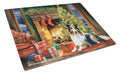 Sheltie Cozy Christmas Cutting Board Tempered Glass Kitchen Cutting Surface, Heat Resistant Chopping, Non-Slip Feet, Food Prep & Serving