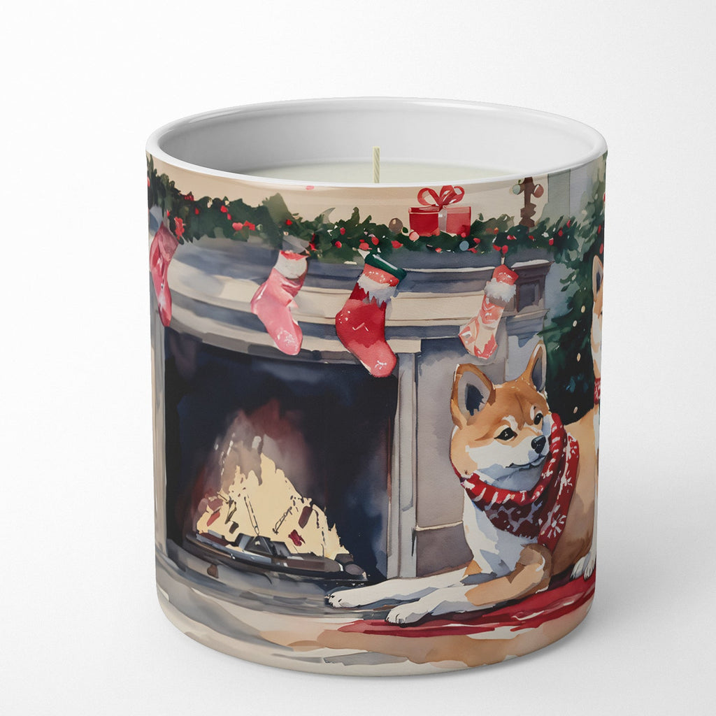 Shiba Inu Cozy Christmas Decorative Soy Candle Nature Soy Wax Essential Oil Home Decor Ideal for Bedroom Kitchen Bath Office Gift, 10 oz