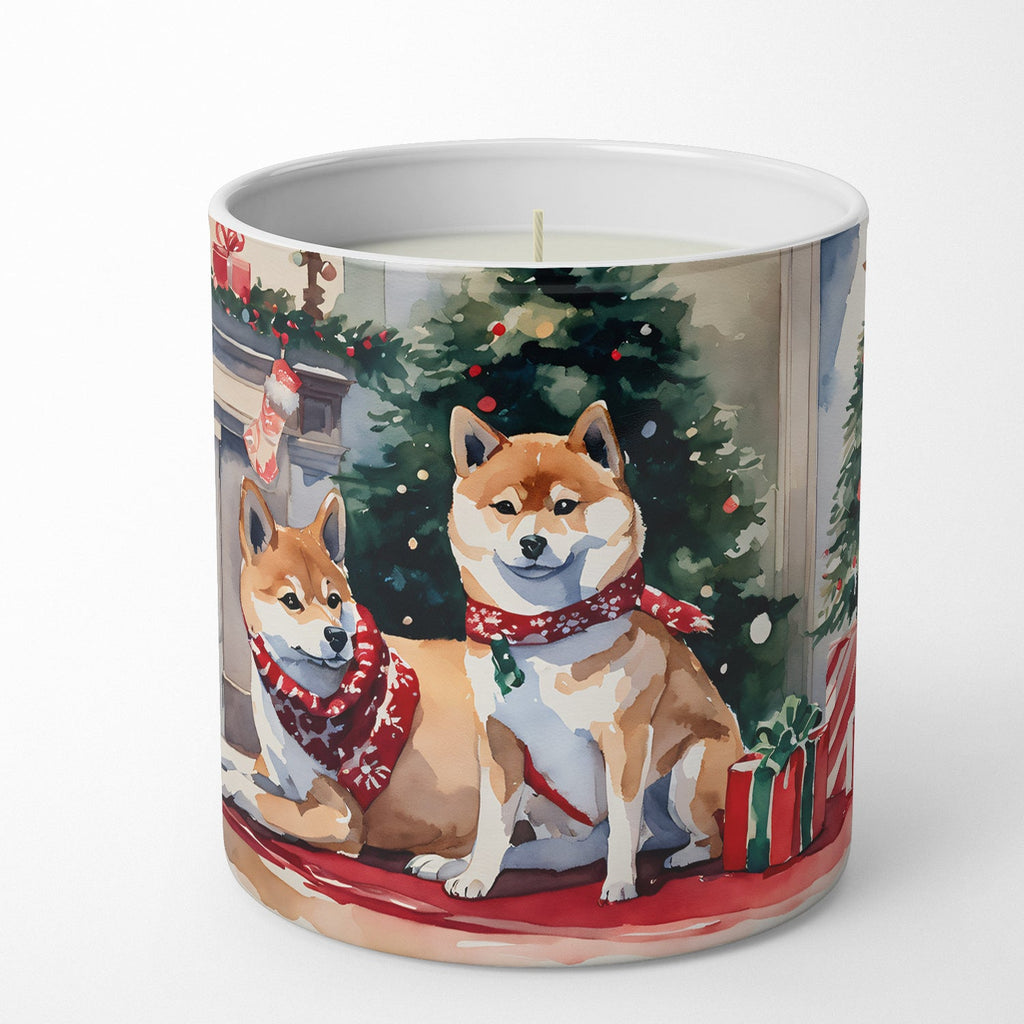 Shiba Inu Cozy Christmas Decorative Soy Candle Nature Soy Wax Essential Oil Home Decor Ideal for Bedroom Kitchen Bath Office Gift, 10 oz