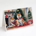 Shiba Inu Cozy Christmas Greeting Cards Pack of 8 Blank Cards with Envelopes Whimsical A7 Size 5x7
