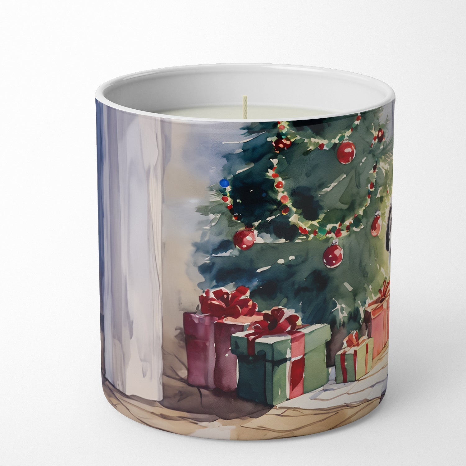 Shih Tzu Cozy Christmas Decorative Soy Candle Nature Soy Wax Essential Oil Home Decor Ideal for Bedroom Kitchen Bath Office Gift, 10 oz