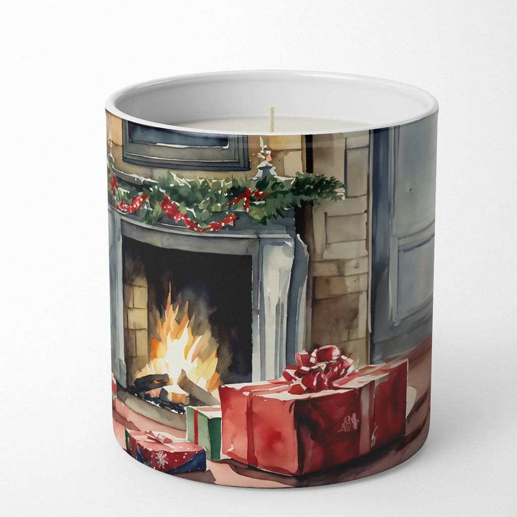 Siberian Husky Cozy Christmas Decorative Soy Candle Nature Soy Wax Essential Oil Home Decor Ideal for Bedroom Kitchen Bath Office Gift, 10 oz