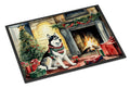 Siberian Husky Cozy Christmas Doormat Indoor Outdoor 18H X 27W Front Door Mat Rugs for Entryway, Non Slip Washable