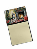 Siberian Husky Cozy Christmas Watercolor Sticky Note Holder Refillable Dispenser Desk Accessory 3x3 Pad Gift