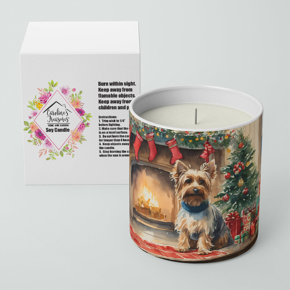 Silky Terrier Cozy Christmas Decorative Soy Candle Nature Soy Wax Essential Oil Home Decor Ideal for Bedroom Kitchen Bath Office Gift, 10 oz