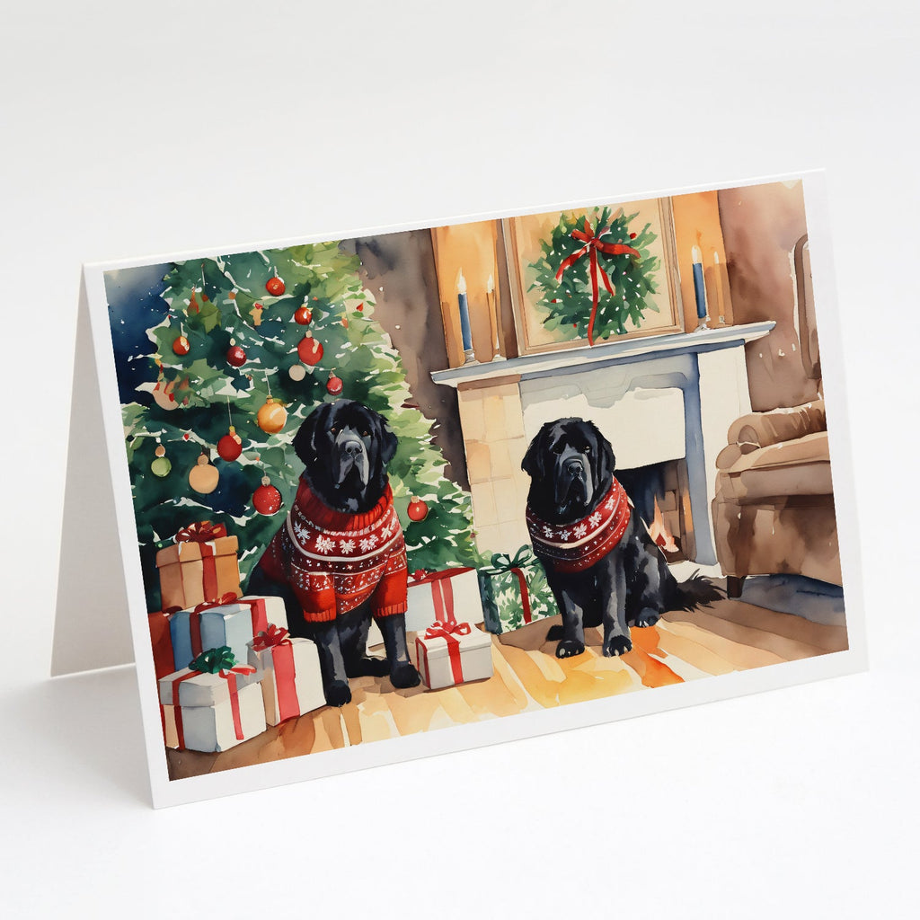 Tibetan Mastiff Cozy Christmas Greeting Cards Pack of 8 Blank Cards with Envelopes Whimsical A7 Size 5x7