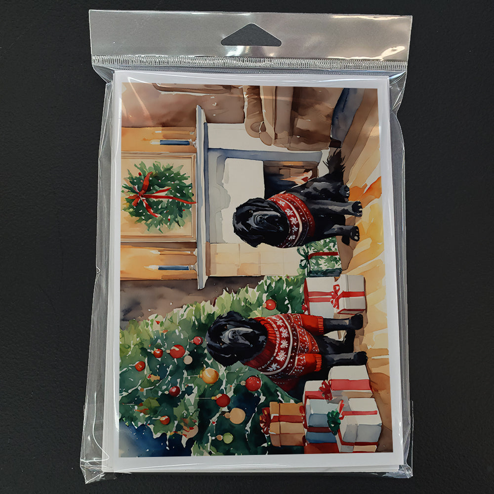 Tibetan Mastiff Cozy Christmas Greeting Cards Pack of 8 Blank Cards with Envelopes Whimsical A7 Size 5x7