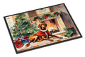 Vizsla Cozy Christmas Doormat Indoor Outdoor 18H X 27W Front Door Mat Rugs for Entryway, Non Slip Washable