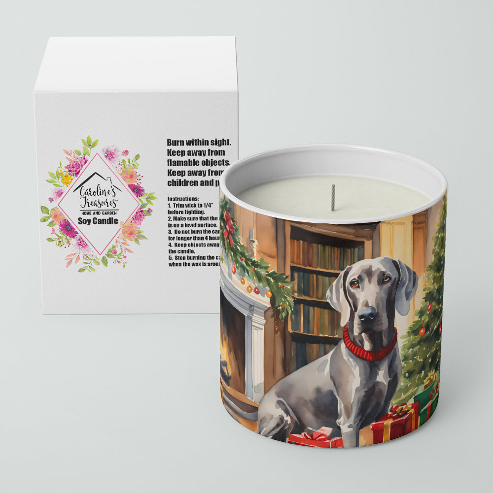 Weimaraner Cozy Christmas Decorative Soy Candle Nature Soy Wax Essential Oil Home Decor Ideal for Bedroom Kitchen Bath Office Gift, 10 oz