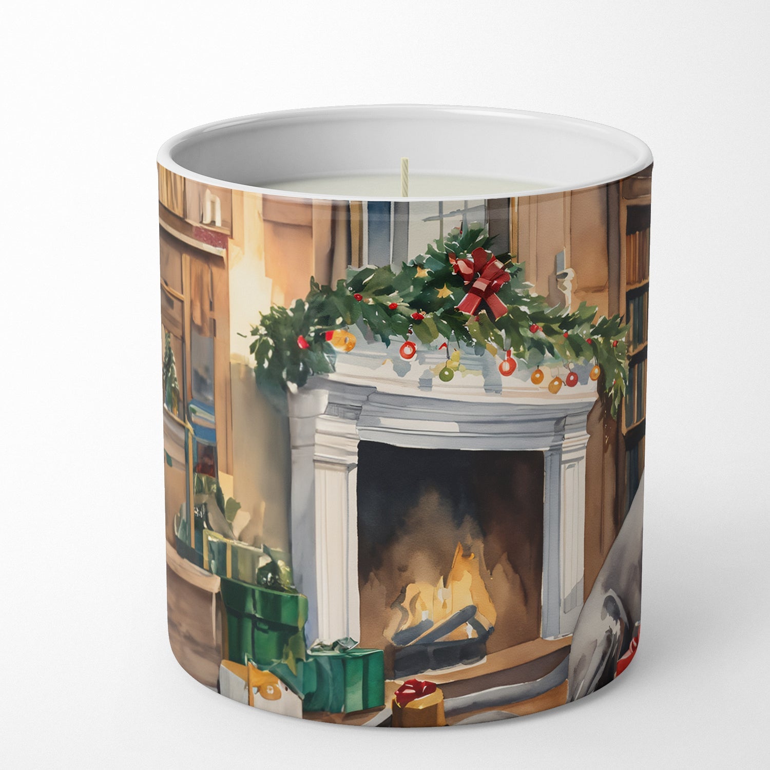 Weimaraner Cozy Christmas Decorative Soy Candle Nature Soy Wax Essential Oil Home Decor Ideal for Bedroom Kitchen Bath Office Gift, 10 oz