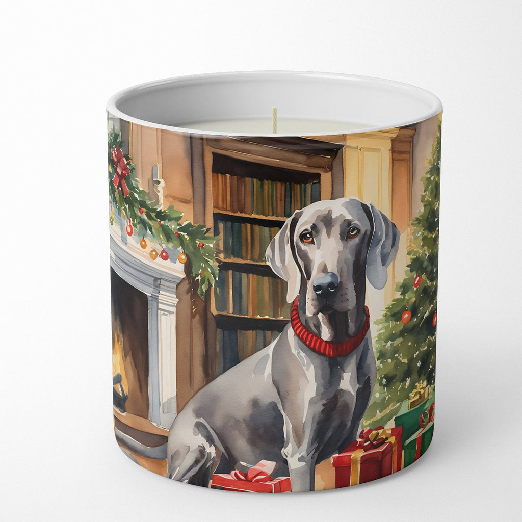 Weimaraner Cozy Christmas Decorative Soy Candle Nature Soy Wax Essential Oil Home Decor Ideal for Bedroom Kitchen Bath Office Gift, 10 oz