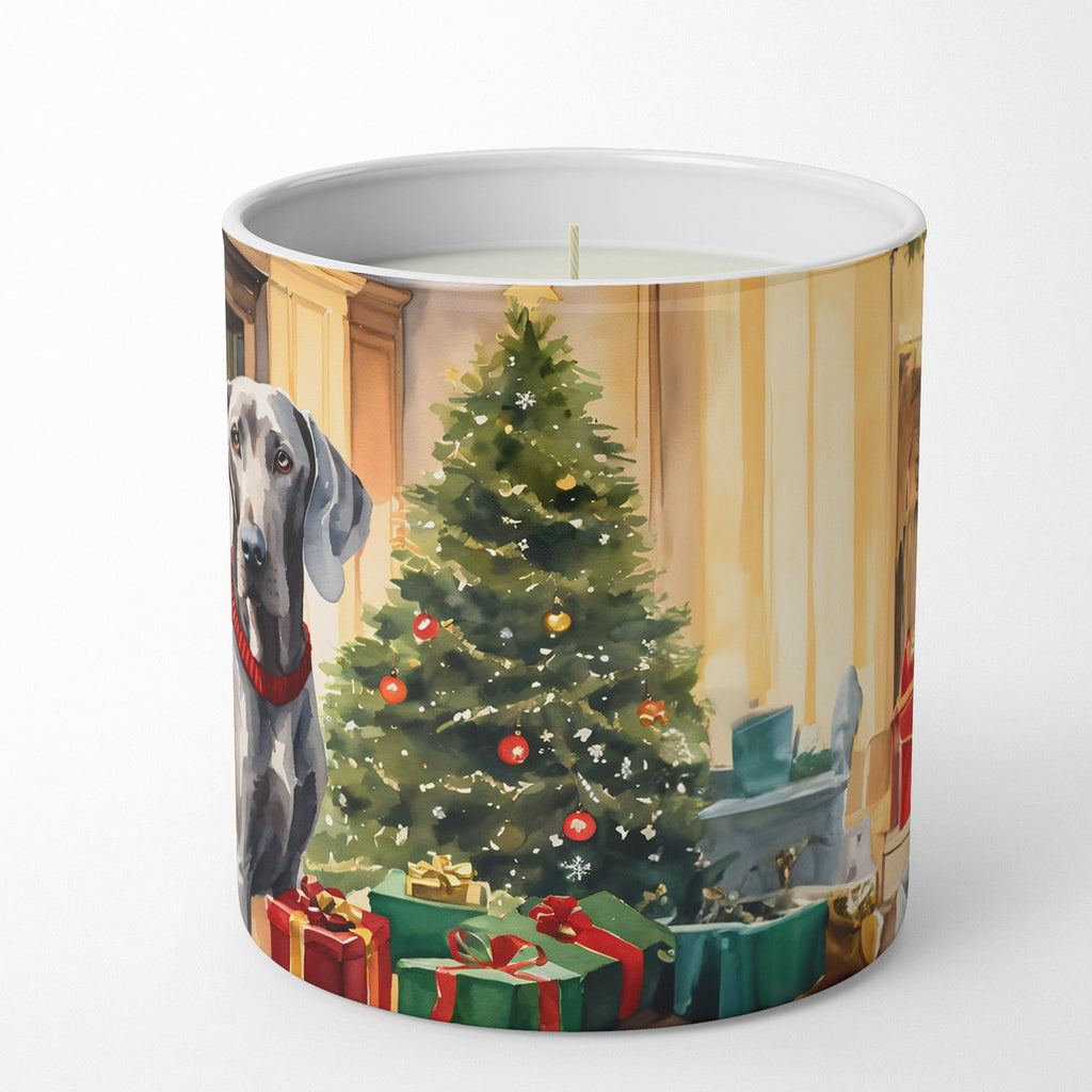Weimaraner Cozy Christmas Decorative Soy Candle Nature Soy Wax Essential Oil Home Decor Ideal for Bedroom Kitchen Bath Office Gift, 10 oz