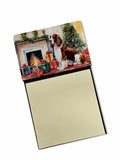 Welsh Springer Spaniel Cozy Christmas Watercolor Sticky Note Holder Refillable Dispenser Desk Accessory 3x3 Pad Gift
