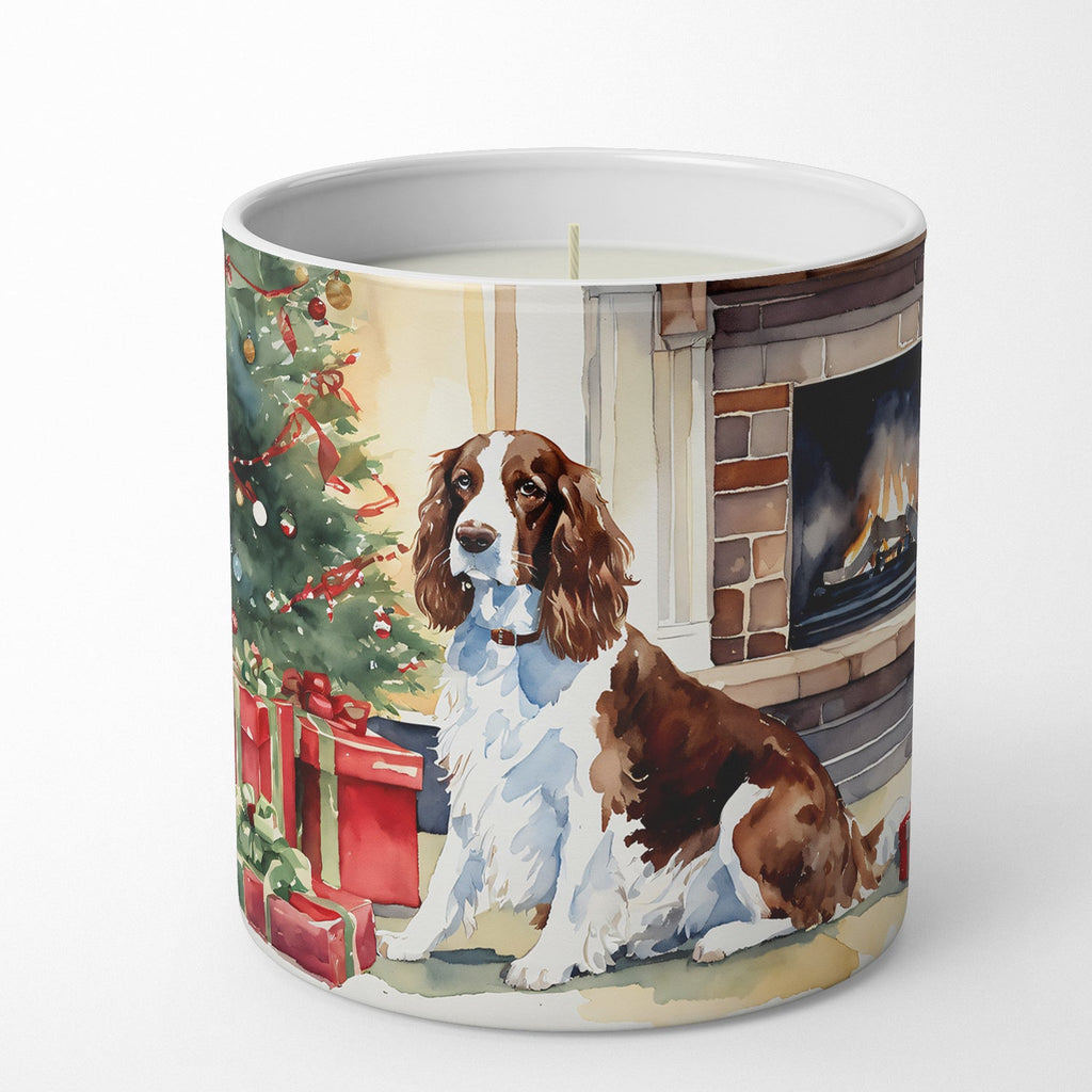 Welsh Springer Spaniel Cozy Christmas Decorative Soy Candle Nature Soy Wax Essential Oil Home Decor Ideal for Bedroom Kitchen Bath Office Gift, 10 oz