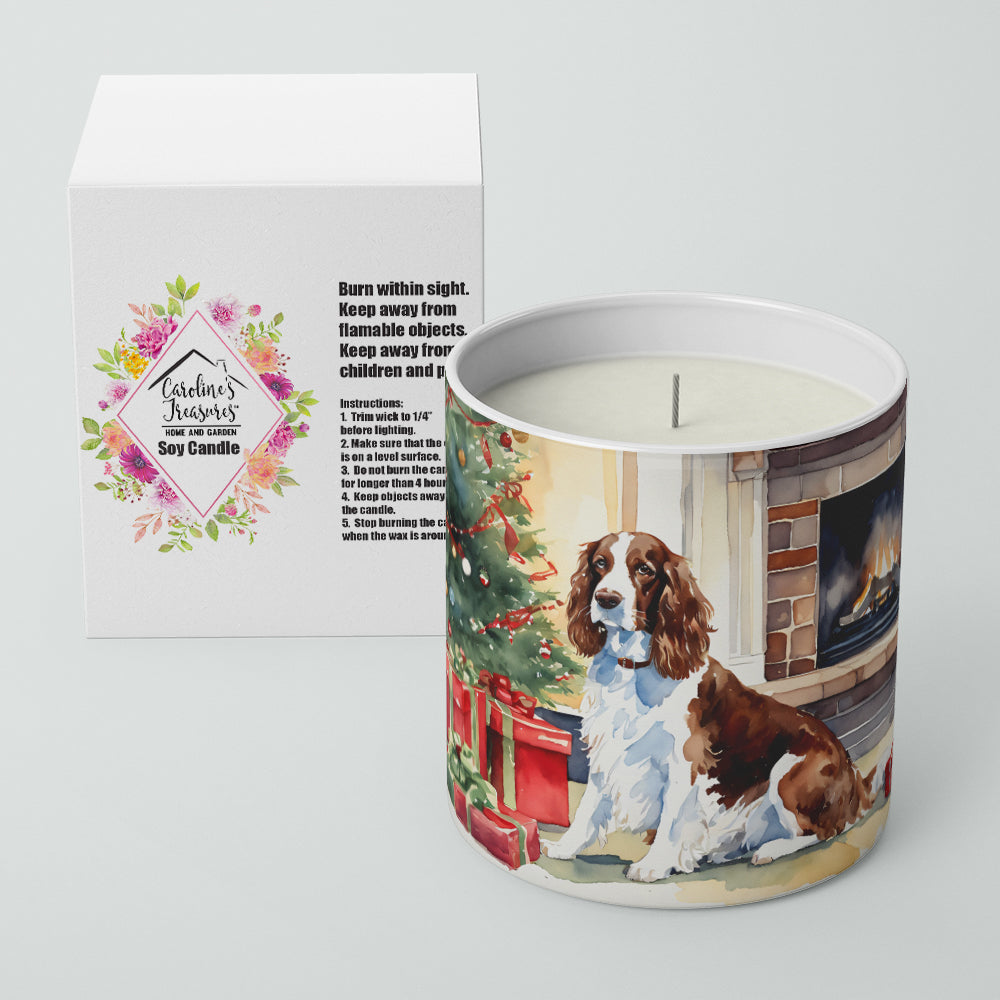 Welsh Springer Spaniel Cozy Christmas Decorative Soy Candle Nature Soy Wax Essential Oil Home Decor Ideal for Bedroom Kitchen Bath Office Gift, 10 oz